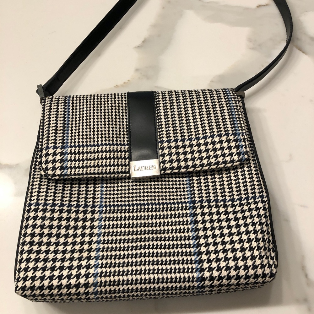 Ralph Lauren houndstooth plaid purse